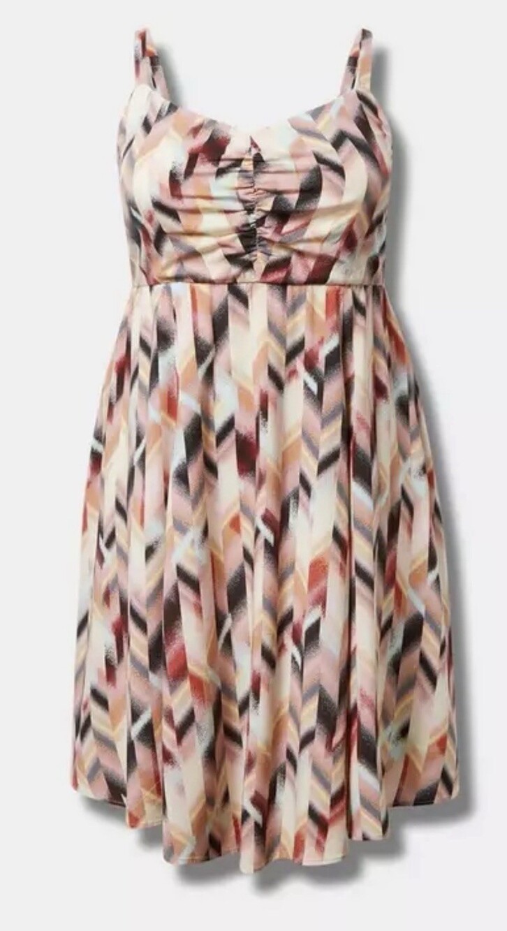 Torrid Mini Challis Skater Summer Dress Chevron Pattern Women’s Plus Size 0 NWT